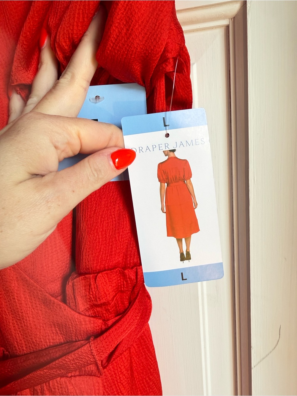 Draper James Red Wrap Midi Dress - Picture 4 of 5